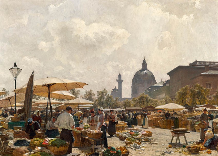 Carl Moll, Der Naschmarkt in Wien, 1894 Carl Moll, Der Naschmarkt in Wien, 1894